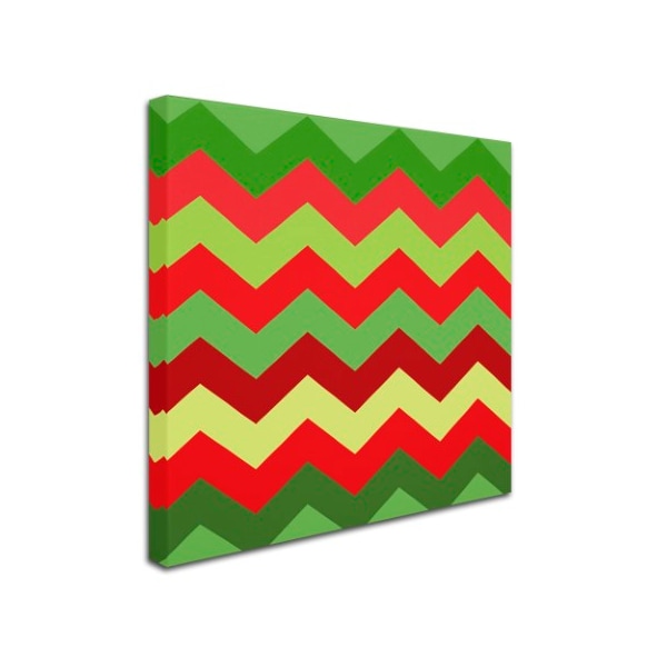 Color Bakery 'Xmas Chevron' Canvas Art,14x14